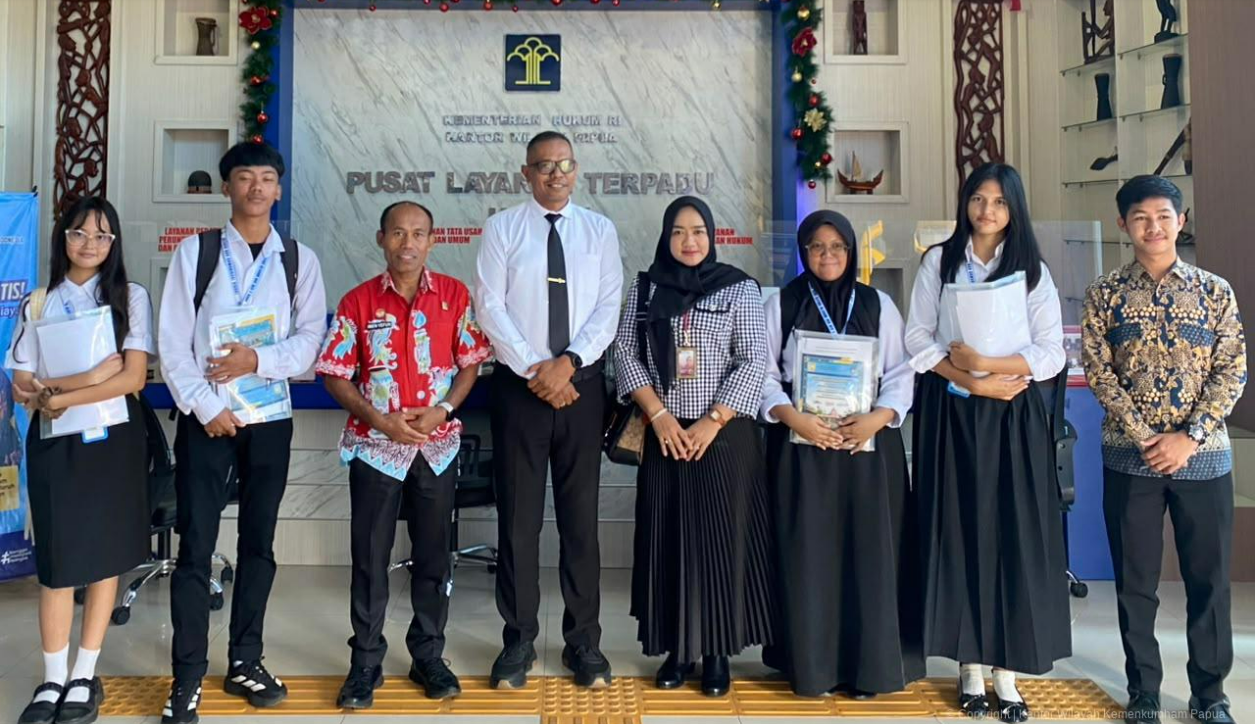 Kanwil Kementerian Hukum Papua Terima 4 Siswa Magang dari SMK Negeri 5 Jayapura